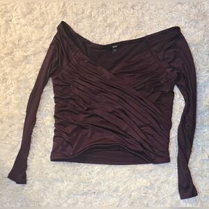 Express Deep Purple Off-Shoulder Blouse